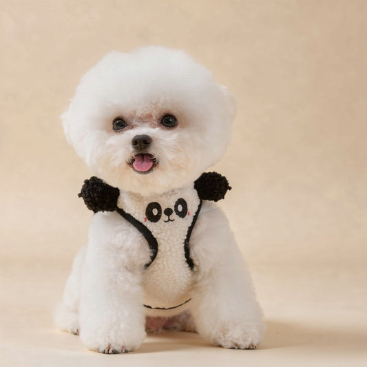 Leinenset mit Brustgeschirr für Hunde – Panda & Bär Design