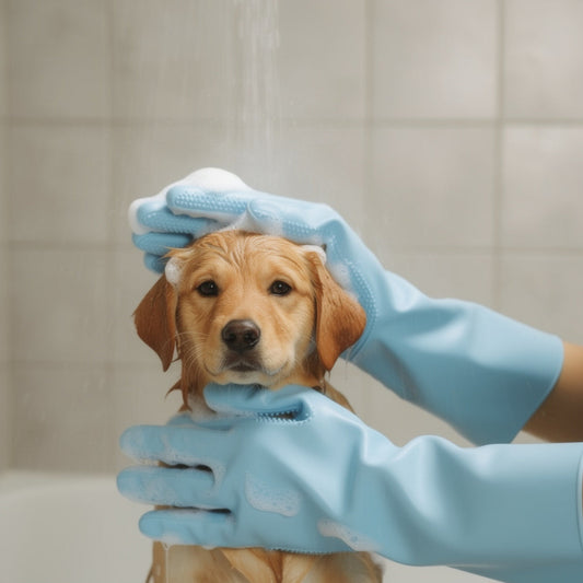 Bade-Handschuhe aus Silikon für Hunde