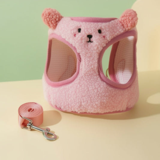 Leinenset mit Brustgeschirr für Hunde – Panda & Bär Design